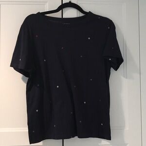 Old Navy Navy Short Sleeve Tee with Tiny Red and White Star Dots